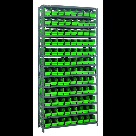 QUANTUM STORAGE SYSTEMS Steel Shelving with plastic bins 1875-103GN